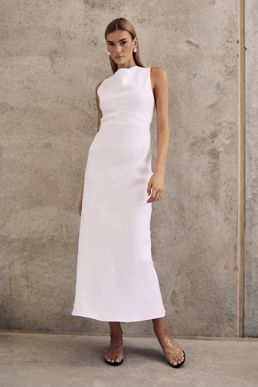 HARMONY WHITE LINEN MAXI DRESS | DISSH