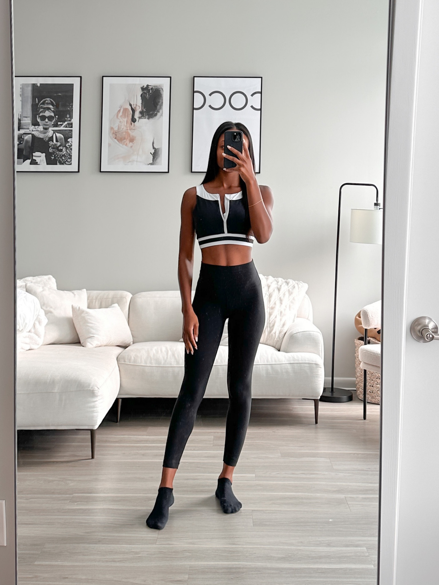 Todays workout look of the day! Love the black and white sports bra! Wearing a size small. You can use my code: BRENNA15 for $$ off! Also wearing a pair of the lululemon high rise align pants! I have several pairs of these leggings! They’re my favorite to workout in! 

#LTKSeasonal #LTKunder100 #LTKfit