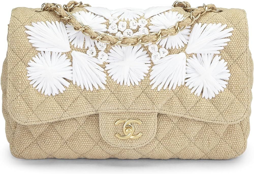 Amazon.com: Chanel, Pre-Loved Beige Raffia Country Coco Flap Jumbo, Beige : Luxury Stores | Amazon (US)