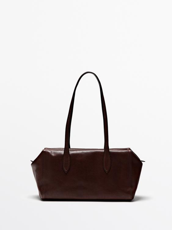 Nappa leather satchel bag | Zara US