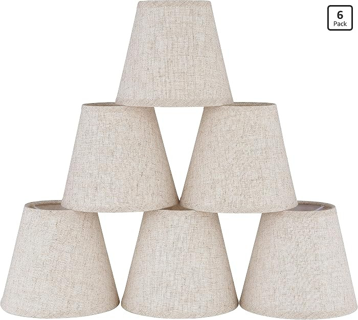 Ruiever 6pack Small Lampshades Clip On Bulb Fabric Lamp shade Bottom 5.9''x Top 3.54''xH 5.12'' f... | Amazon (US)