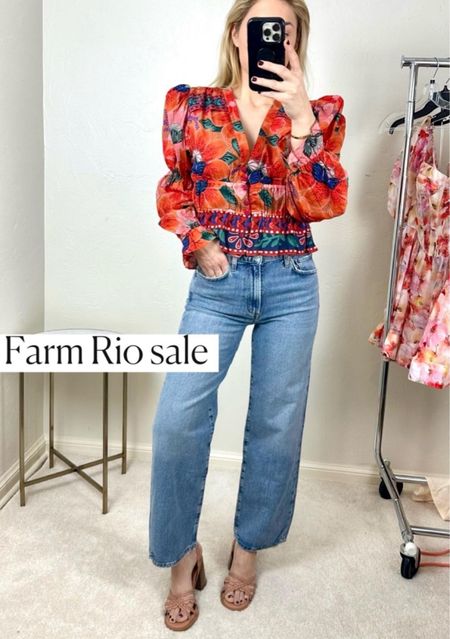 Rent this top (first month FREE)
RENTAIW.com

Farm Rio top on sale!
Agolde jeans 

Summer outfit 
Summer dress 
Vacation outfit
Vacation dress
Date night outfit
#Itkseasonal
#Itkover40
#Itku
#LTKShoeCrush #LTKSaleAlert
