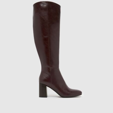 schuh Devlin Knee High Boots in Burgundy, Size: 2 (EU 35) | Schuh