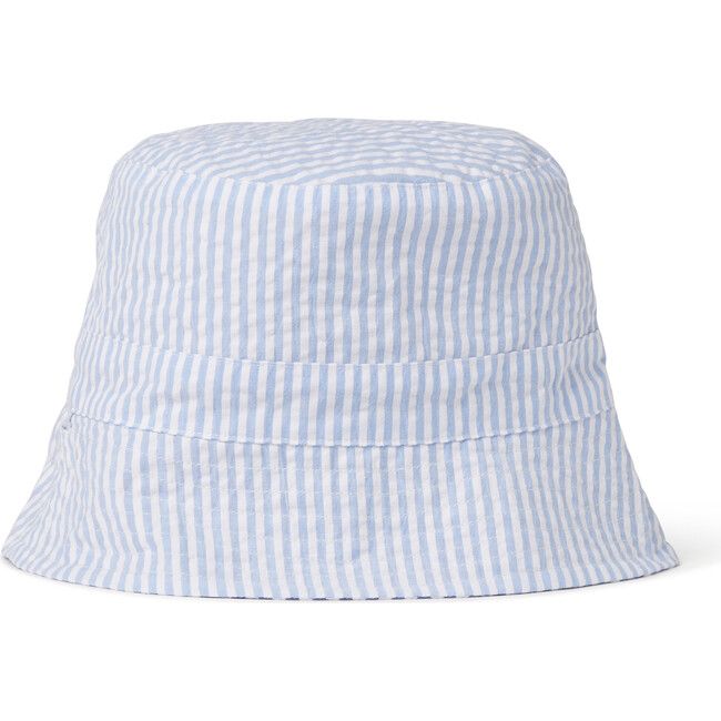 Blake Baby Reversible Bucket Hat Seersucker, Vista Blue Seersucker | Maisonette