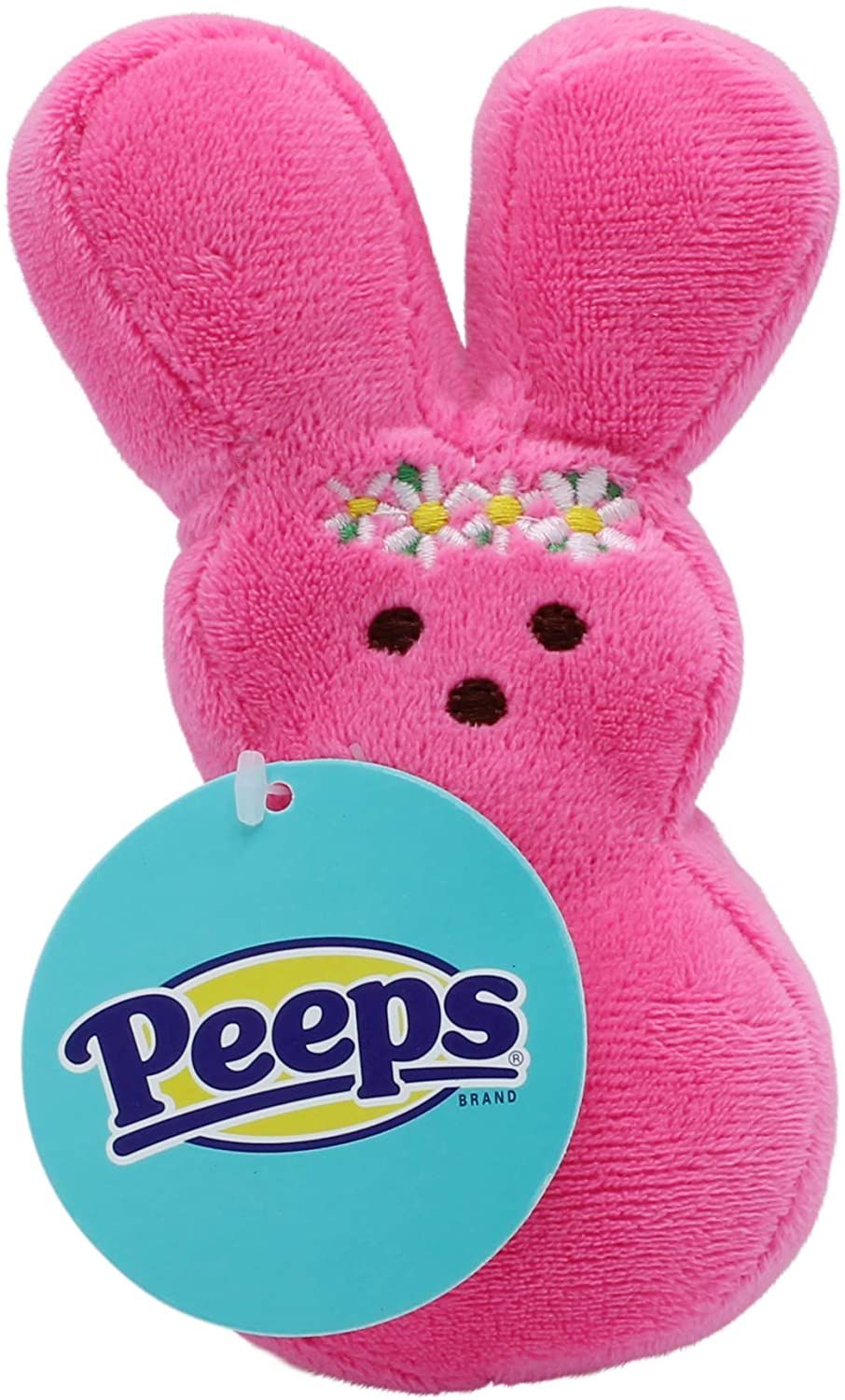 PEEPS Medium 6" Pink Dress-up Bunny Plush Squeaker Pet Toy | Walmart (US)