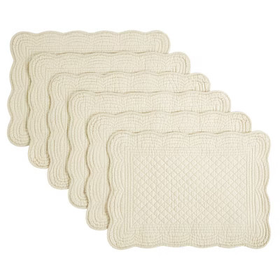Aoibox Quilted Placemats Set of 6 Washable Rectangular Table Mats for Kitchen Dining, 100% Cotton Fabric with Polyester Fill | Target