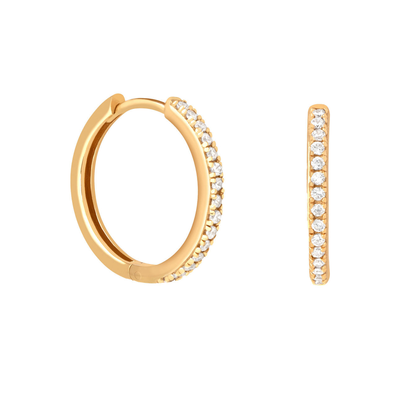 Crystal Hinge 18k Gold-Plated Small Hoops | Arnotts