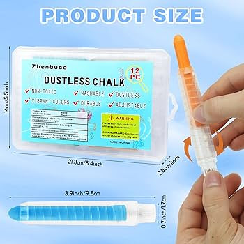 Dustless Chalk for Kids - 12 PCS Colored Non-toxic Twistable Easter Sidewalk Chalk with Holder, D... | Amazon (US)
