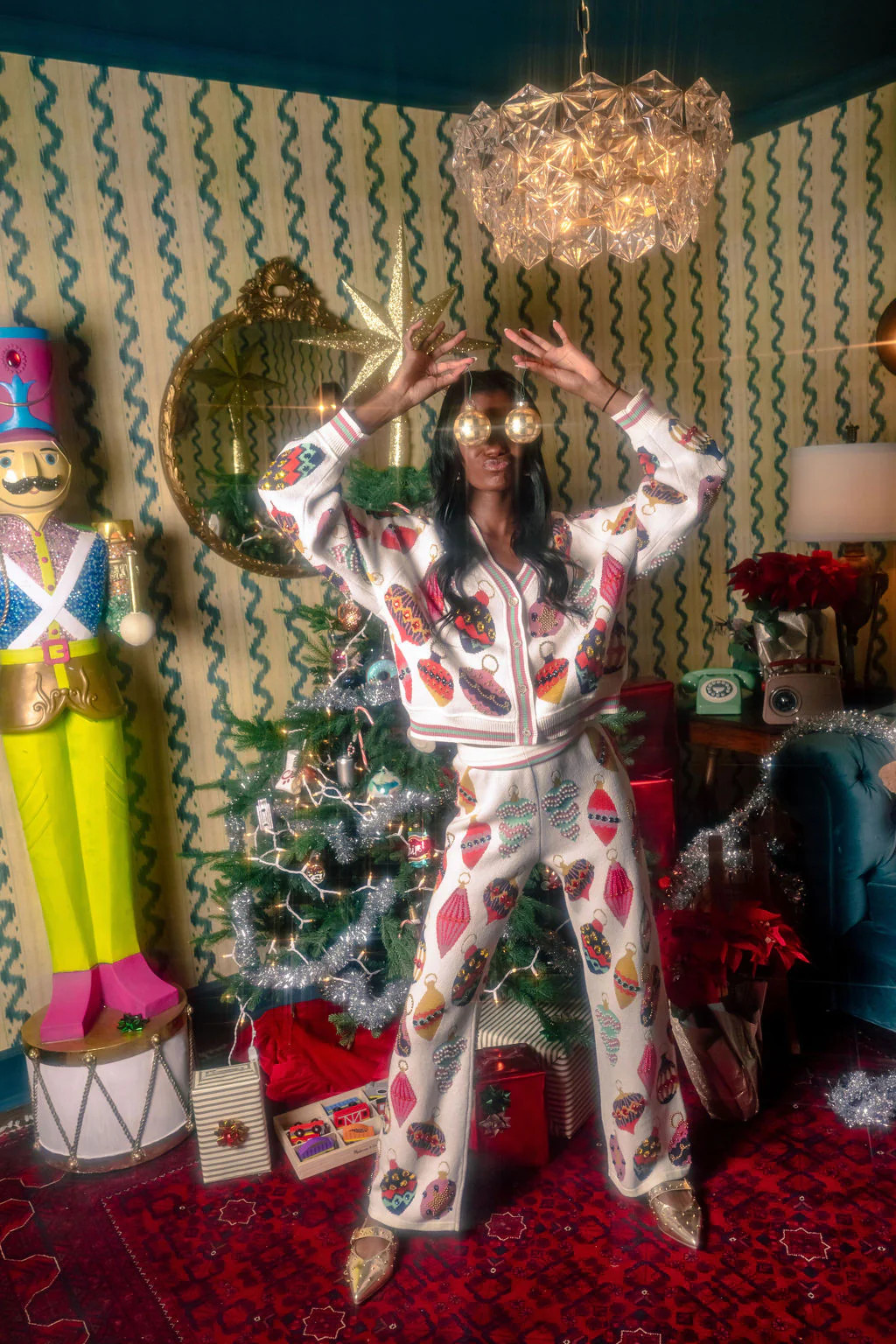 Beige Multi Ornament Cardigan | Queen of Sparkles