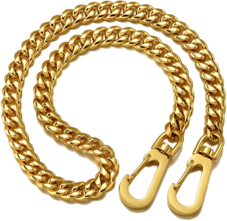 18K Gold Stainless Steel 8mm DIY Belt for Purse Shoulder Crossbody Hand Bag Accessories Replaceme... | Amazon (US)