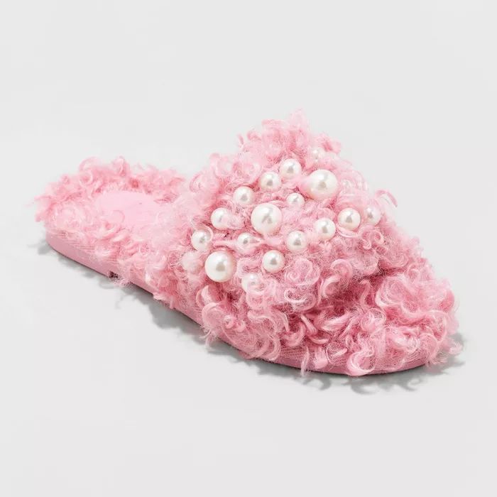 Girls' Adeline Slip-On Embellished Slide Slippers - Cat & Jack™ | Target