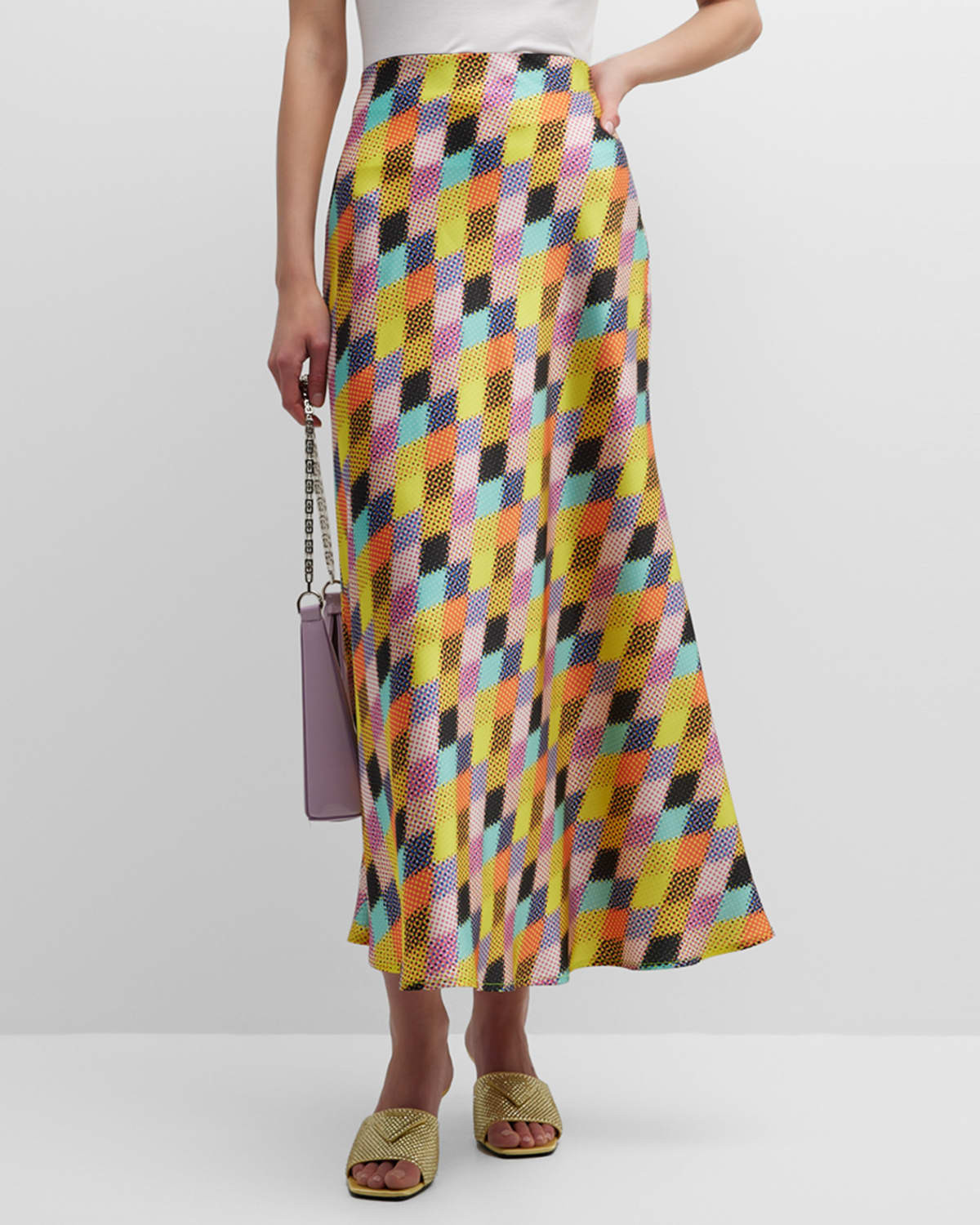 Halftone Harlequin Bias Maxi Skirt | Neiman Marcus