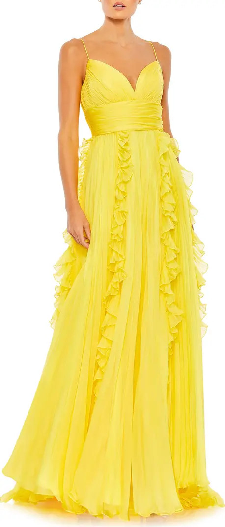 Ieena for Mac Duggal Ruffle Pleat Sleeveless Gown | Nordstrom | Nordstrom