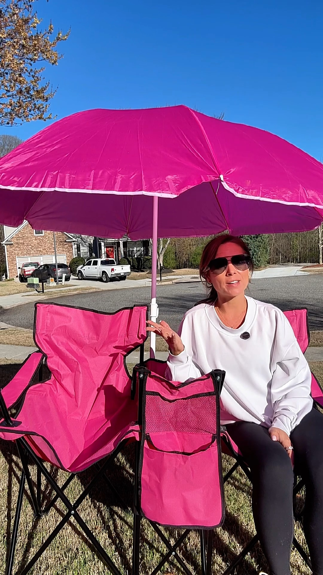 I recently found this double portable picnic chair with umbrella, and it’s such a convenient setup for outdoor gatherings.

It opens into two chairs with shade, plus it includes cup holders, storage pockets, and a cooler bag to keep drinks and snacks cold. Everything stays right next to you instead of constantly going inside the house.

#backyardliving
#outdoorliving
#tiktokshopfinds
#campinggear
#summervibes