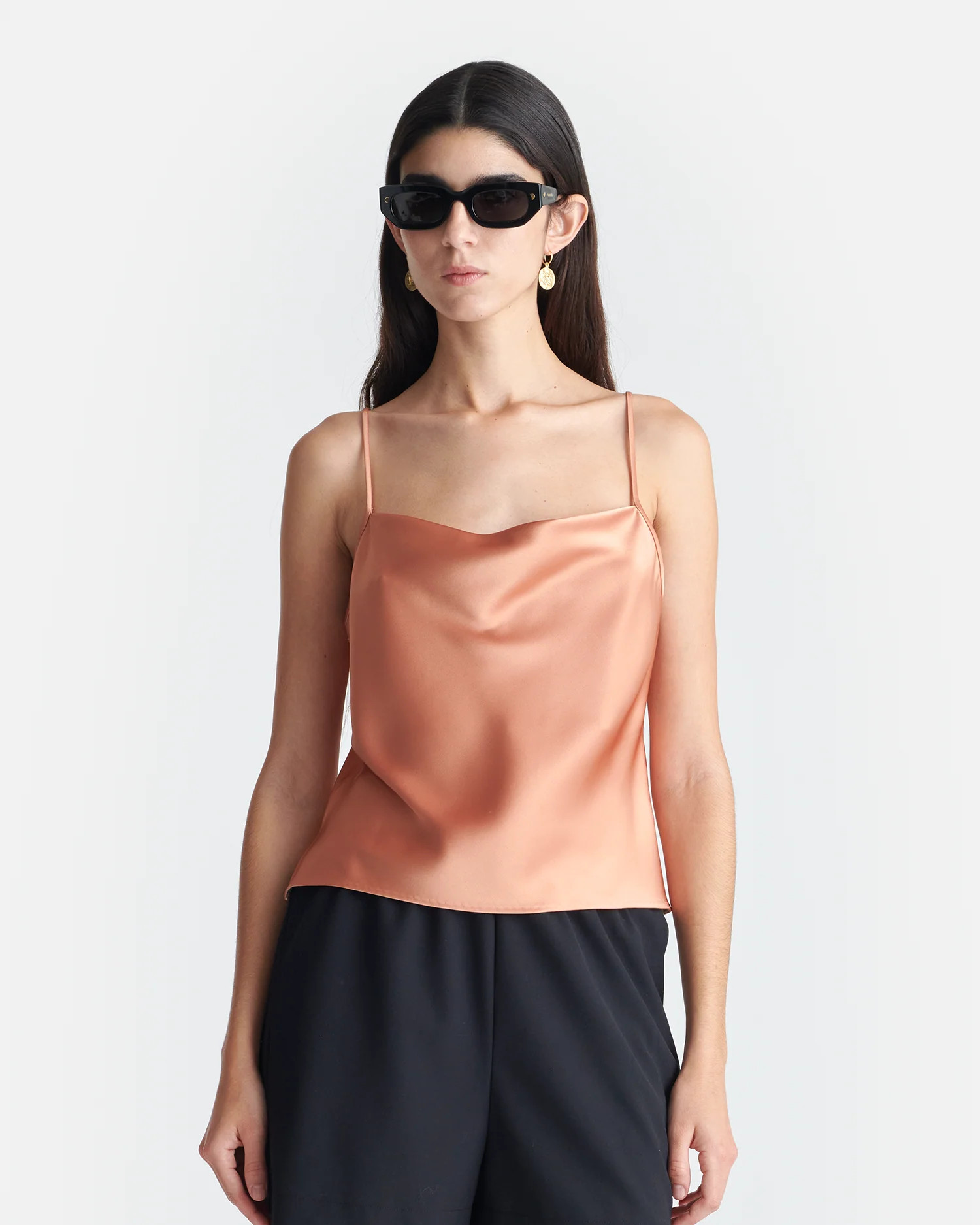 Johar - Slip Satin Top - Apricot | Nanushka