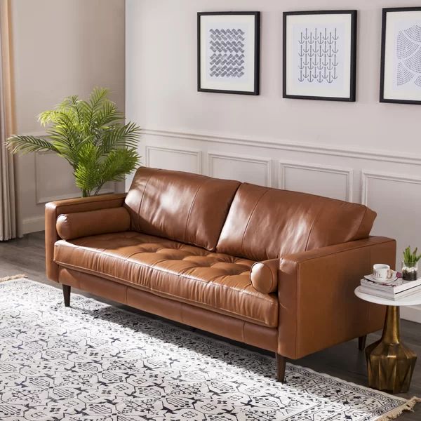 Apgar 88.5" Leather Sofa | Wayfair North America