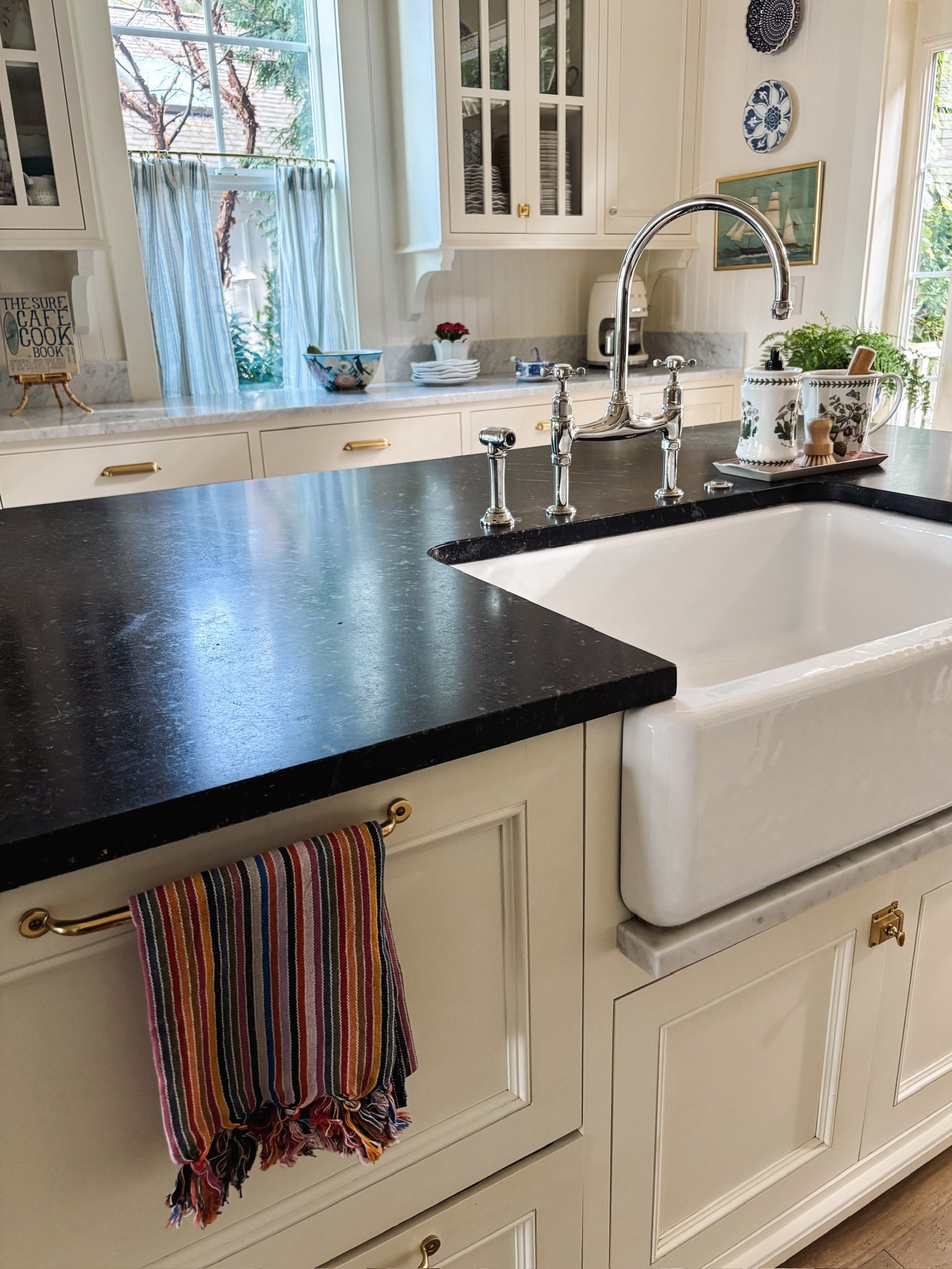 Kitchen sources - sink faucet soap dispenser, soap, similar striped towel, cafe curtains, plates, bamboo shades blinds , hardware, coffee maker and more 

#LTKdayinmylife #LTKSaleAlert #LTKHome