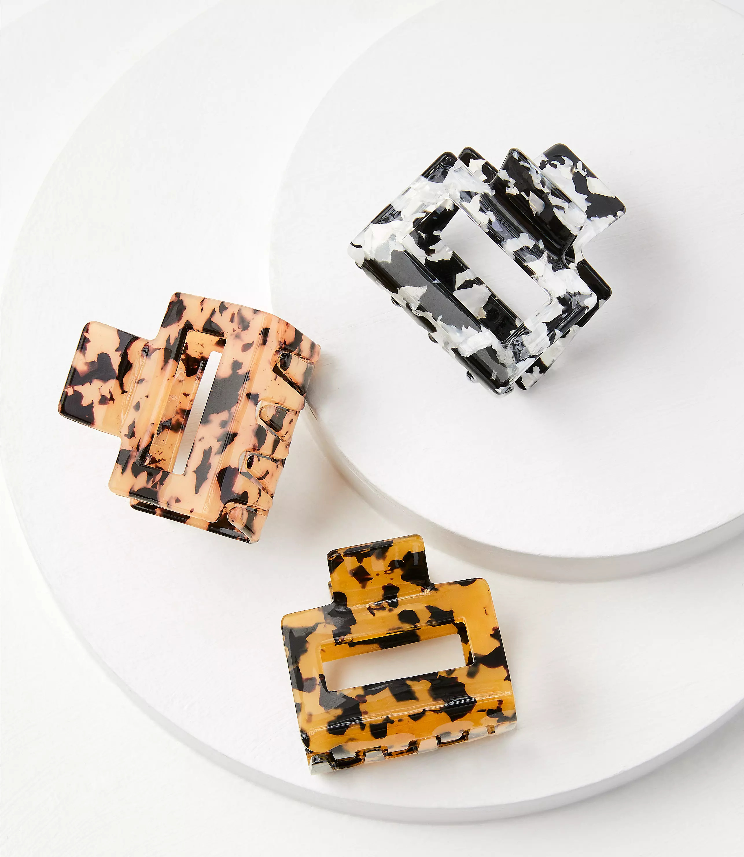 Tortoiseshell Print Cutout Claw Hair Clip Set | LOFT