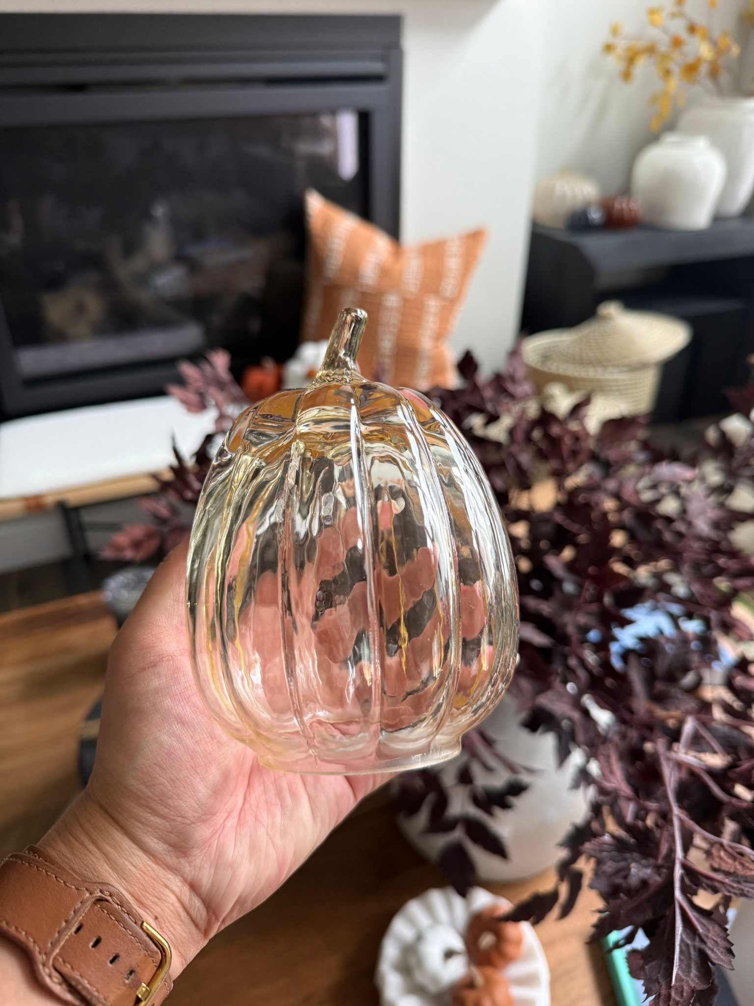 This glass pumpkin is back this year but in a beautiful amber color!

#LTKHome #LTKSeasonal #LTKFindsUnder50