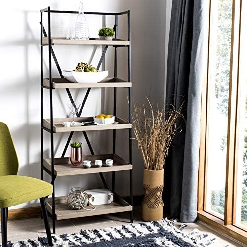 Safavieh Home Collection Joel Retro Mid Century 5 Tier Etagere, Oak and Black | Amazon (US)