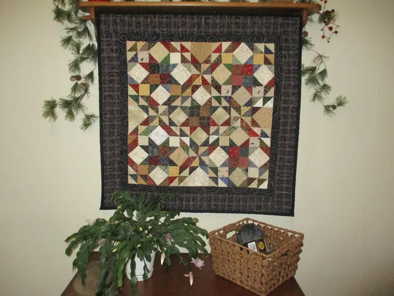 Stars Patchwork Decorator Quilt, 36inches Square. Free Shipping 0425-01 - Etsy | Etsy (Global)