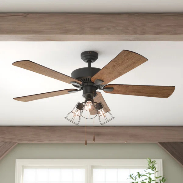 52" Socorro 5 - Blade LED Standard Ceiling Fan with Light Kit Included | Wayfair North America