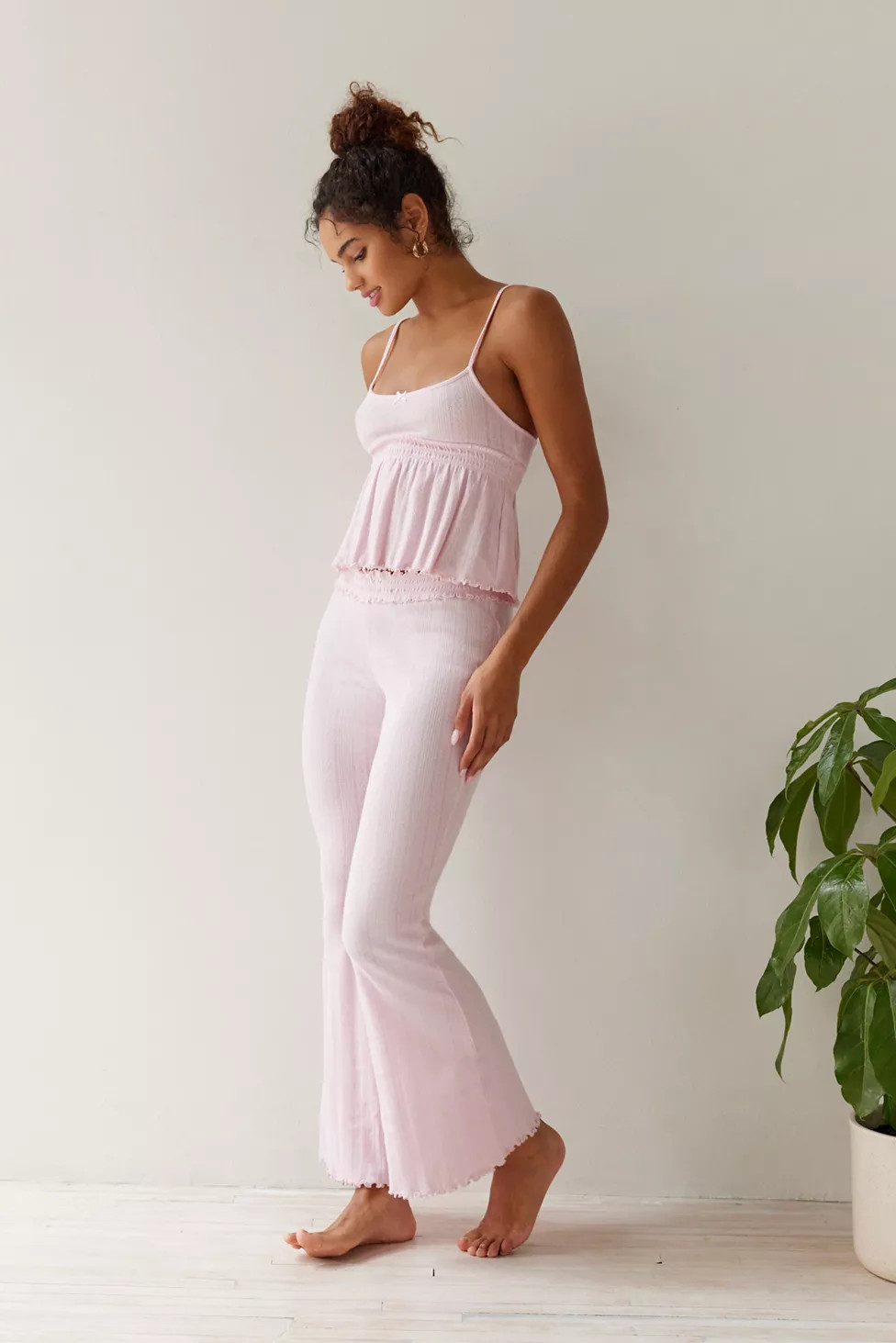 Out From Under Sweet Dreams Pointelle Flare Pant | Urban Outfitters (US and RoW)