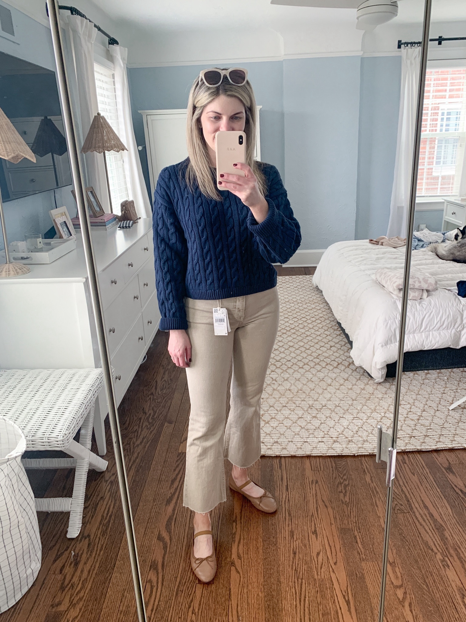 Spring try on- small in sweater, jeans are my normal size but I think I need to size upp

#LTKshoecrush #LTKfindsunder50