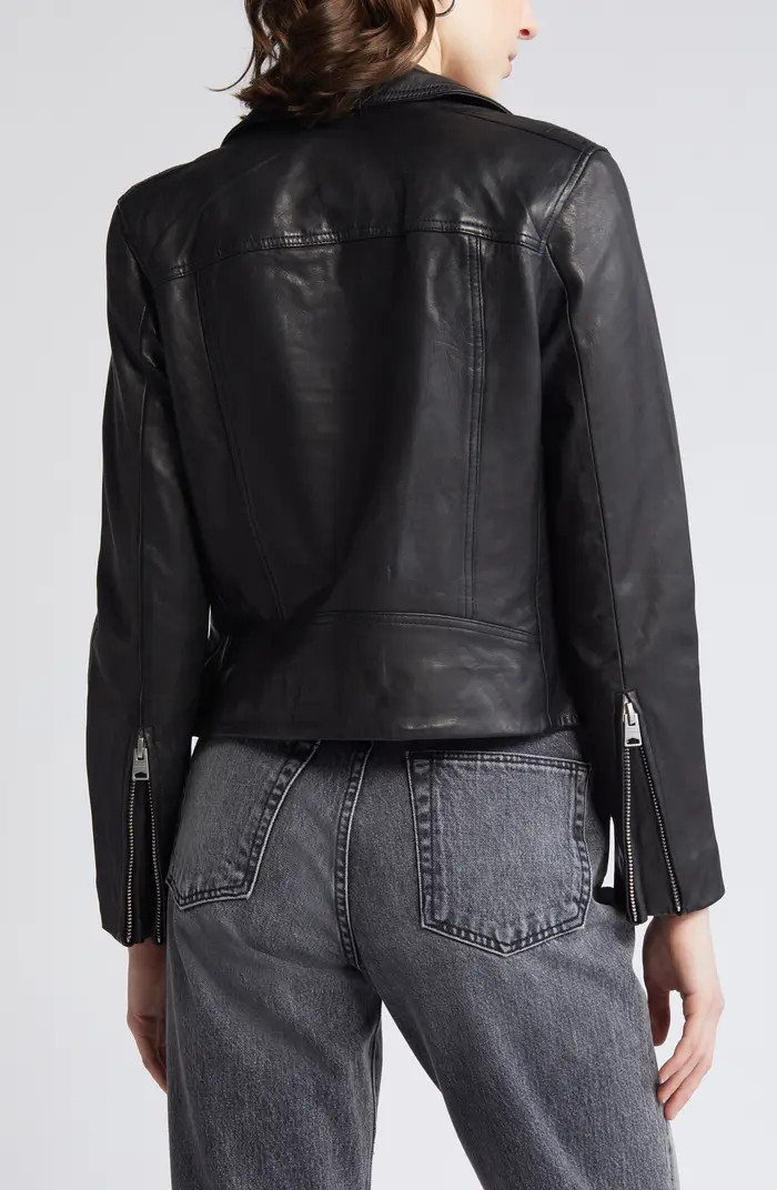 AllSaints Dalby Leather Biker Jacket | Nordstrom | Nordstrom