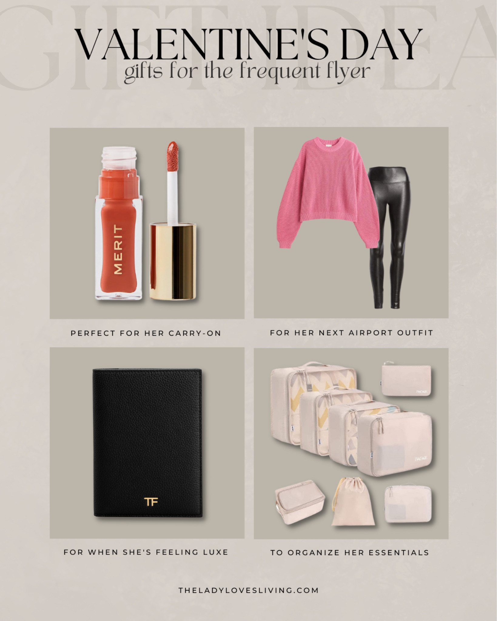 Valentine’s Day gifts for the frequent flyer.

valentines day gifts, airport outfit, passport holder, vacation outfit, gifts for her, gifts for girls, gifts for friends

#LTKtravel #LTKGiftGuide #LTKFind