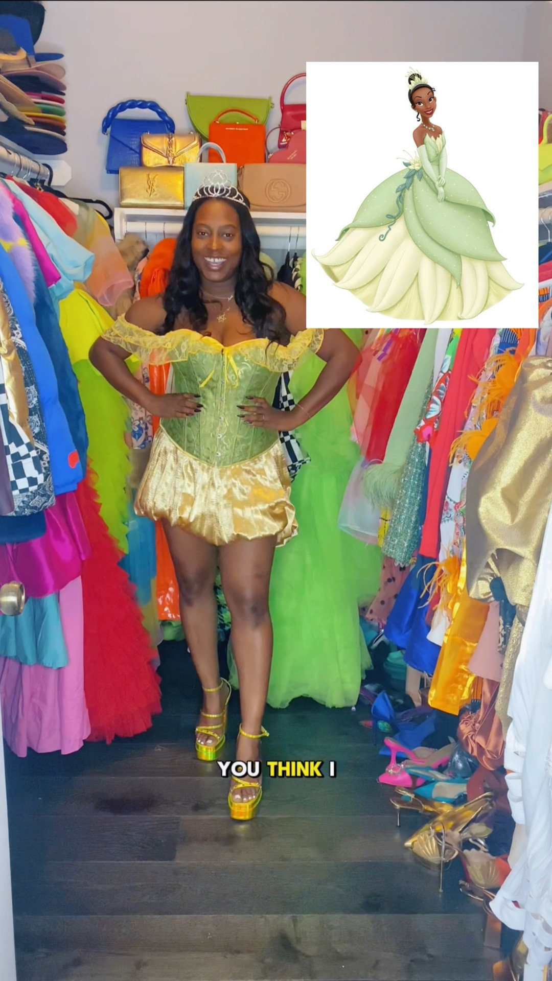 Recreating this iconic Princess Tiana look for my Halloween costume. 

Corset, corset top, green, gold, pleated skirt, platform sandals, tiara, easy Halloween outfit, Halloween costume idea, Disney princess, 

#LTKMidsize #LTKStyleTip #LTKHalloween
