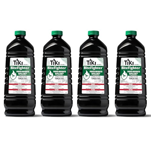 TIKI BiteFighter® Mosquito Repellent Torch Fuel 3/4 Gallon (100 oz.) 4-Pack, Citronella & Cedar Formula for Mosquito Repellency, Easy Pour Bottle, Use with Torches & Table Torches, Outdoor & Backyard | Amazon (US)