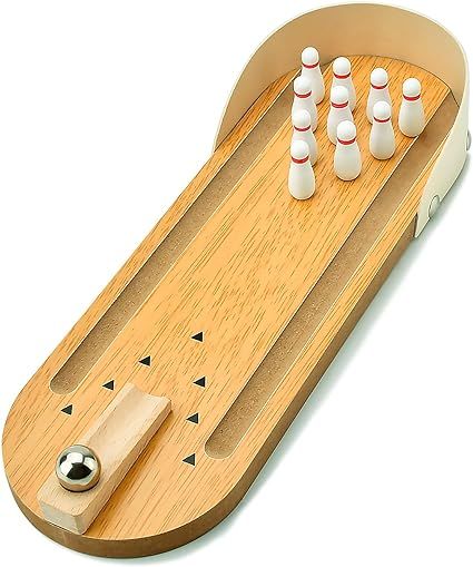 Tabletop Mini Bowling Game Set,Funny White Elephant Gifts for Adults,Wooden Mini Bowling Set for ... | Amazon (US)
