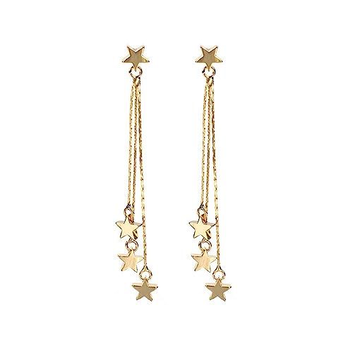 MYANAIL Lucky Star Pendant Tassel Dangle Earrings Fashion Long Shooting Star Drop Earrings Stud f... | Amazon (US)