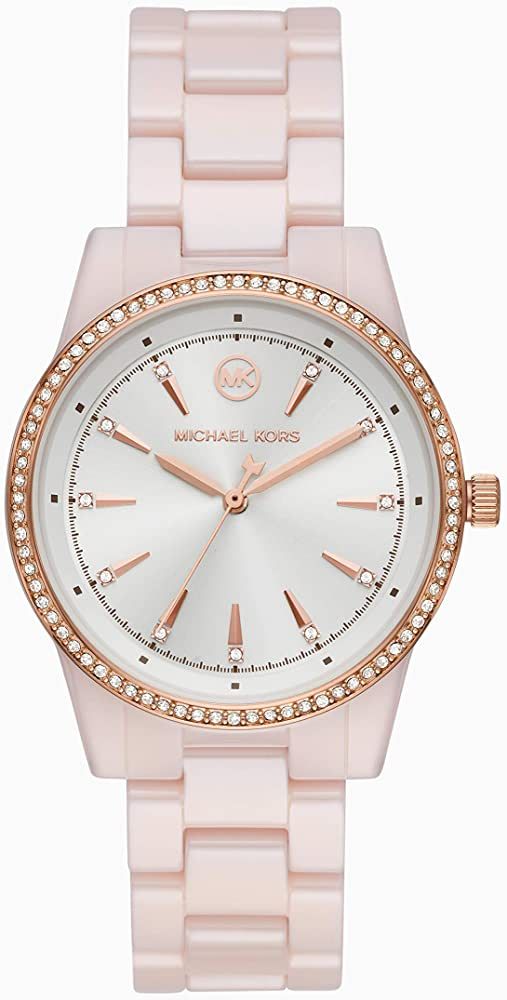 Michael Kors Women's Ritz Stainless Steel Watch With Crystal Topring | Amazon (US)