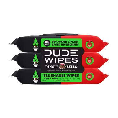 Dude Wipes Dingle Bells Flushable Wipes - 3pk/48ct | Target