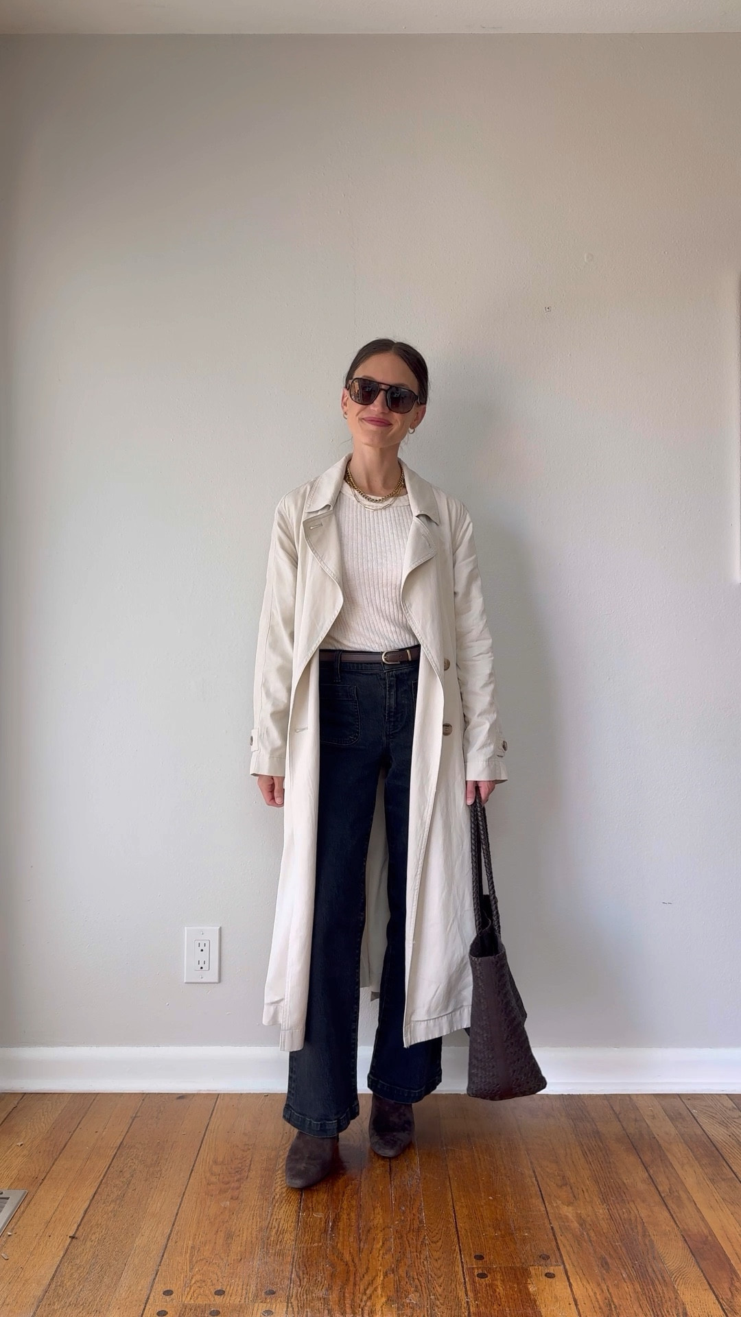 Fall Capsule: Day Twenty-Four 🍂

Everlane sweater, XS, TTS. Madewell trench, TTS, XS. Madewell jeans, 24, I took my smaller size and the petite length. Madewell boots, run small, size up a halt to a full size. Madewell bag. Quince sunglasses. Parker Necklace and Makena Hoops from Sela Designs, ASHLEYROHR10 for 10% off. Lola Paperclip Necklace from Sheena Marshall Jewelry, STITCHANDSALT for $10 off  

#LTKOver40 #LTKSaleAlert #LTKStyleTip