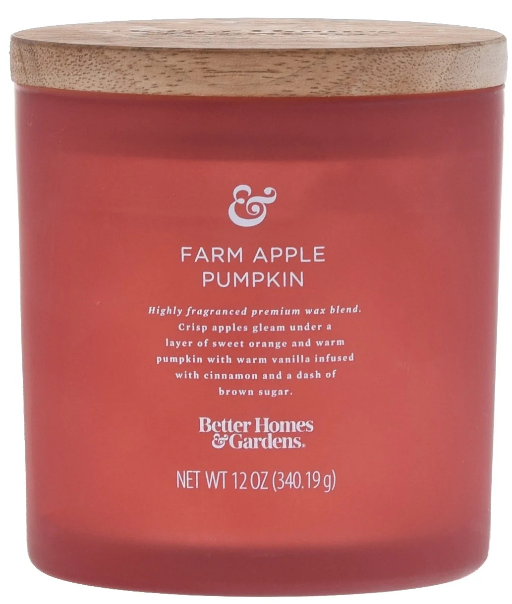 Better Homes & Gardens 12oz Farm Apple Pumpkin Scented 2-Wick Frosted Jar Candle | Walmart (US)