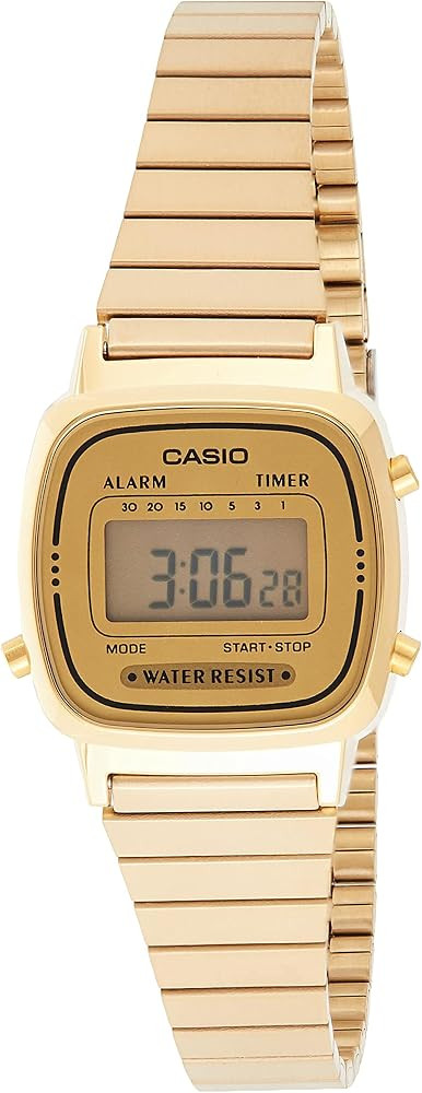 Women's LA670WGA-9 Gold Stainless-Steel Quartz Watch with Digital Dial | Amazon (US)