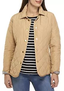 Crown & Ivy™ Petite Long Sleeve Quilted Jacket | Belk