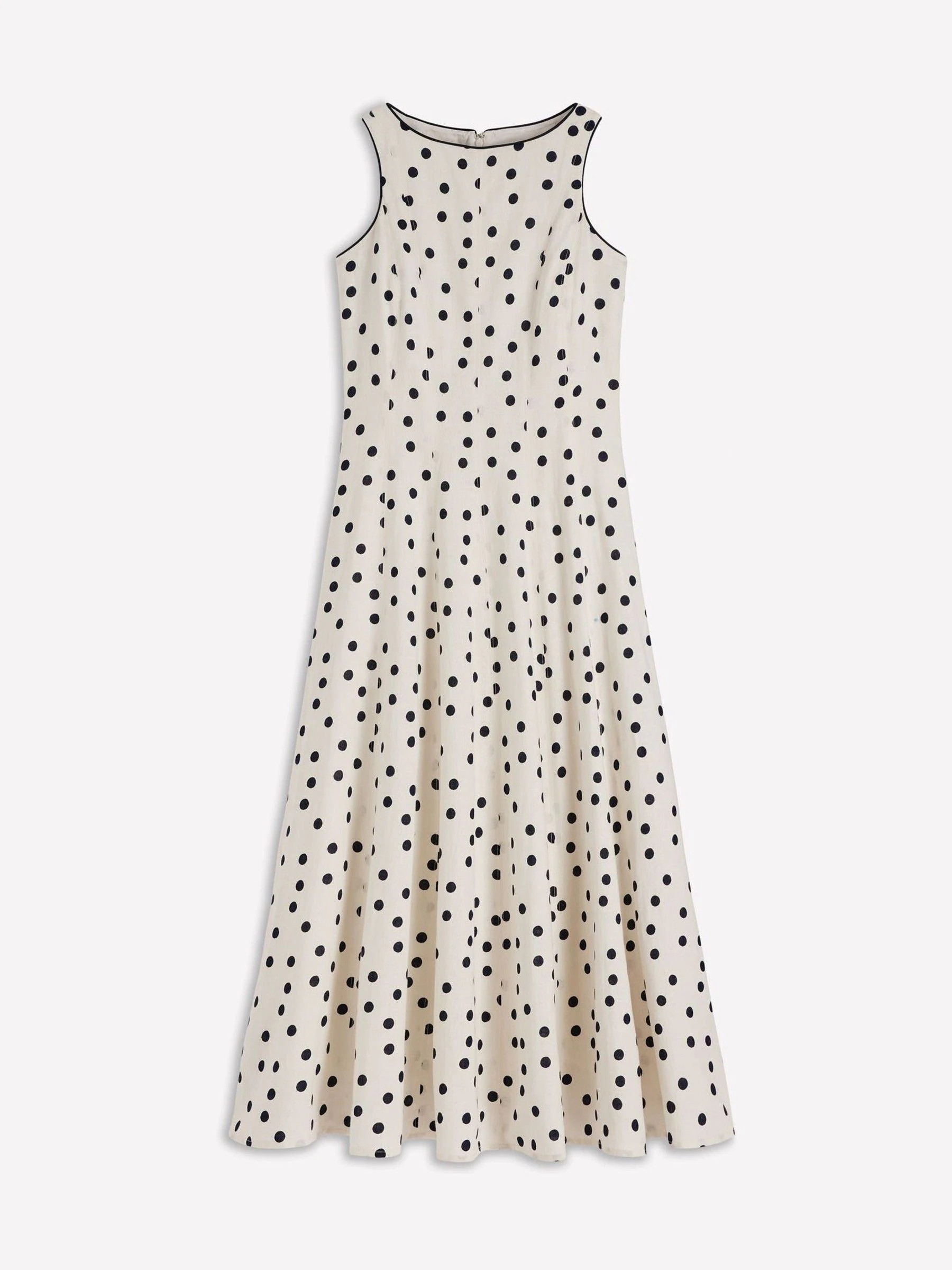 Boden Boden Cream Annet Linen Blend Midi Dress | Next US