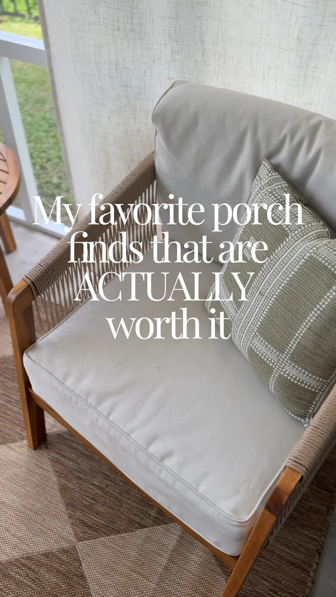My porch is officially my favorite spot in the house lately ☀️🤍 From the cozy seating to the decor details, these are some of my favorite outdoor finds that made this space feel so warm and inviting without spending a fortune. So many of these pieces look high end but are actually super budget friendly 👏 Linking all my porch favorites before they sell out for the season because some of these always go FAST ✨

Porch, Walmart, Walmart find, Amazon, Amazon find, Lowe’s, patio set, patio furniture, patio, rug, area rug, outdoor rug, console table, egg chair, Wayfair, Wayfair find, candle, tray, Curtains