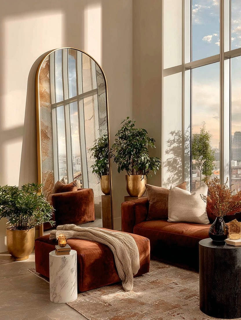 Taupe brown, gold, greenery, and a touch of ivory.
This is what I call invisible glamour—luxurious, polished, and quietly powerful without trying too hard. A rich taupe brown velvet sofa, gold statement mirror, gold planters with lush greenery, and soft ivory accents create a space that feels elevated, calm, and timeless.

It’s glamorous without being loud.
Refined without being cold.
Intentional without being overdone.

This look works beautifully in modern luxury homes, high-rise living rooms, and designer-inspired interiors where balance matters more than trends. If you love hotel-style décor but want it to feel livable, this is the formula.

Invisible glamour is the new luxury.

#InvisibleGlamour #LuxuryHomeDecor #ModernLuxuryInteriors #GoldHomeDecor #VelvetSofa #StatementMirror #DesignerInspiredHome #HighRiseDecor #TimelessInteriors #NeutralLuxury #ElevatedLiving #HomeDecorInspo #LuxuryLivingRoom #ShopTheLook 

 #LTKHome