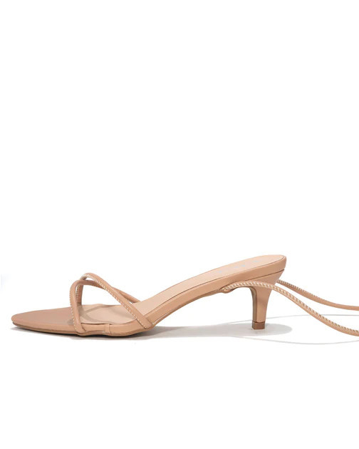 Bella Faux Leather Strappy Kitten Heel - Nude | VICI