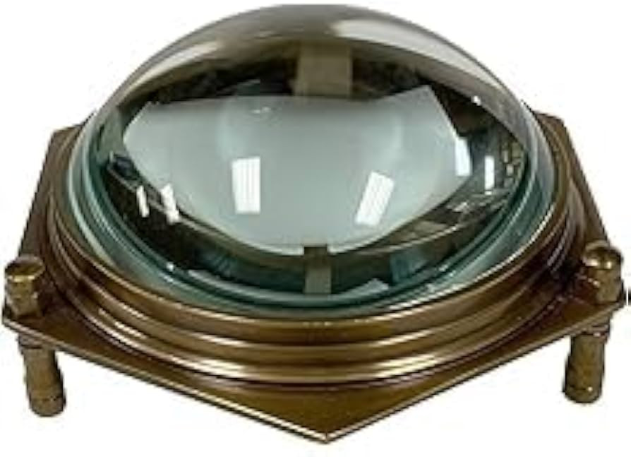 4" Antiqued Brass Hexagonal Dome Desk Magnifier Antique Vintage Style | Amazon (US)
