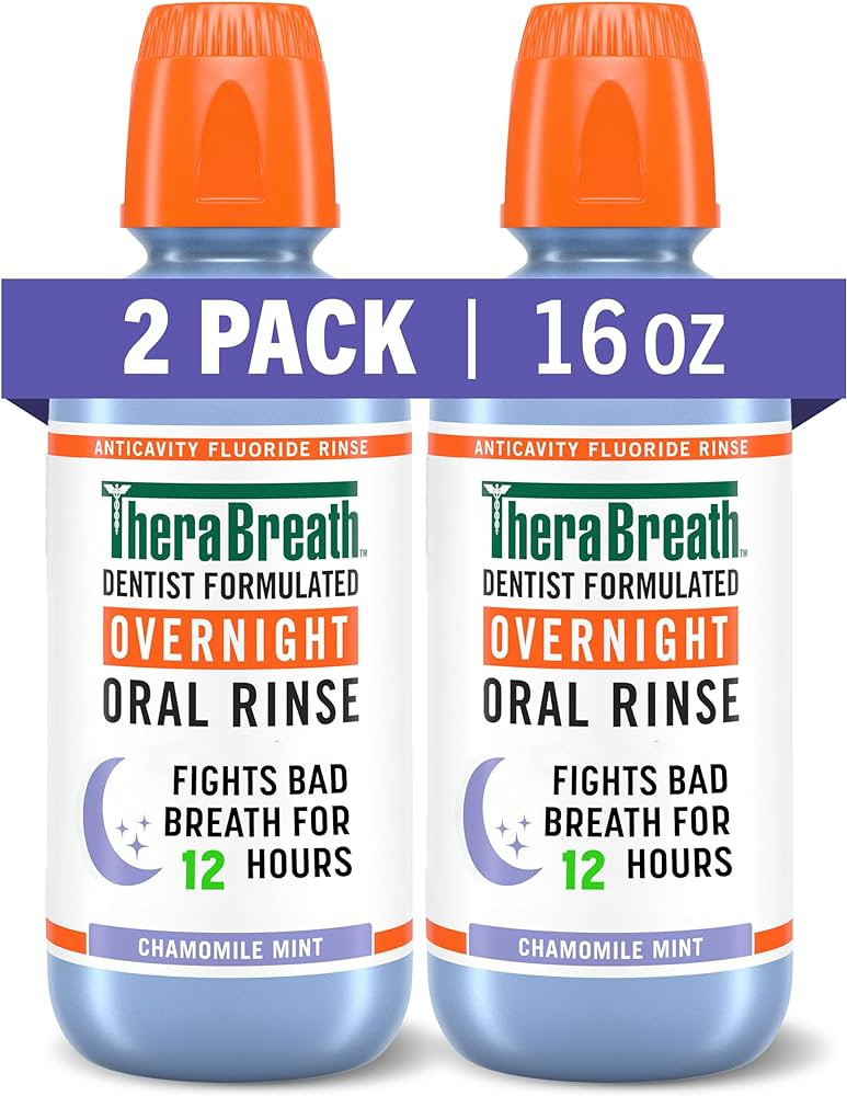 TheraBreath Overnight Mouthwash, Fights Bad Breath for 12 Hours, Chamomile Mint Flavor, Dentist F... | Amazon (US)