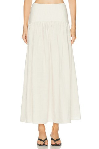 Staud Procida Linen Skirt in Neutral | FWRD 
