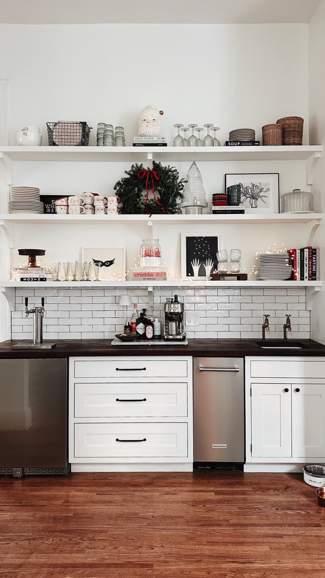 Christmas decor / kitchen shelves decorated for the holidays / holiday decor 🎅🏼

#LTKHoliday #LTKHome