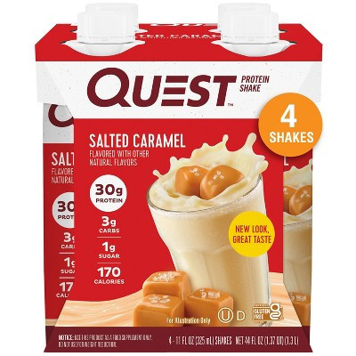 Quest Nutrition Ready To Drink Protein Shake Salted Caramel Non-Caffeinated - 44 fl oz/4ct | Target