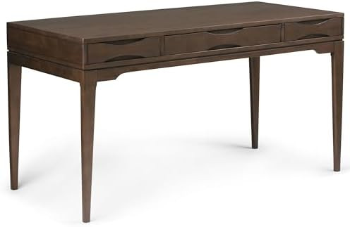 SIMPLIHOME Harper Desk - 60 Inch Wide Solid Hardwood Writing Desk in Walnut Brown, Mid-Century Mo... | Amazon (US)